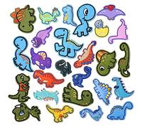 AXEN 26PCS Dinosaur Embroidered Iron on Patches DIY Accessories, Assorted Dinosaur Decorative Patches, Cute Sewing Applique for Jackets, Hats, Backpacks, Jeans, 26 Pieces Package