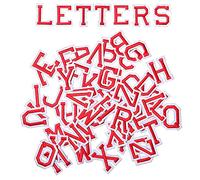 AXEN 52pcs Alphabet A to Z Patches, Iron on Sew on Letters for Clothes, Classic Red