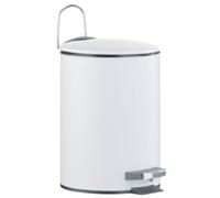 Axentia Lugano Pattumiera a Pedale, Ferro, Bianco Opaco, Ø 17 cm