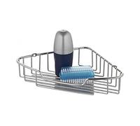 axentia Mensola angolare da Parete Bagno in Ferro Cromato Escala, Cestino angolare portaoggetti Parete Bagno, ca. 20 x 4,5 x 20 cm, Argento