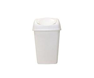 axentia Pattumiera in plastica con Coperchio Basculante, Cestino Secchio bidone per la Spazzatura, ca. 29 x 44,5 x 23 cm, ca. 15 l, Bianco
