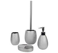 axentia Set Accessori Bagno, Argento, Cesto Ø ca. 12 cm, Altezza ca. 40 cm
