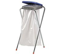 axentia Supporto per sacco dell’immondizia con coperchio in plastica, supporto porta sacco spazzatura in acciaio, 130 l, ca. 36 x 42 x 78 cm