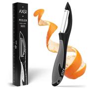 Axer Pelapatate Professionale Nero & Grigio a Forma I - Sbuccia Patate, Pelaverdure, Pelacarote, Sbuccia Mela - Sbucciatori con Lama Dentellata - Lavabile in Lavastoviglie - Potato Peeler