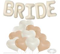 AXERHK Bride to Be Deko, JGA Accessoires Donne, 16 pezzi con banner a cuore e lettere e nastro da 10 metri, accessori per feste di addio al nubilato, festa della sposa