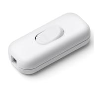 AXFEE 1 interruttore lampada Torpedo, 6 A 250 V interruttore di alimentazione in linea, interruttore di cavo in linea pulsante, per piccoli elettrodomestici o lampade, bianco