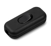 AXFEE 1 Pezzi Nero Interruttore Torpedo, Interruttore Bipolare 6A 250 V Interruttore in Linea Bipolare, Interruttore a Cavo, per Linea Piccoli Elettrodomestici, Lampade Scrivania, Lampade Comodino