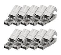 AXFEE 10 Pezzi CAT 6a Connettore di Rete RJ45 Senza Attrezzi, Rete Connettore CAT6a Involucro di Metallo, Plug per Cavo Ethernet, per Cavi Rigidi di Posa Schermato 10 Gbit/s Cavi LAN cavi
