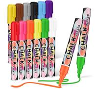 AXFEE 12 Colori Pennarelli Lavagna Bianca, 6mm Gesso Liquido Cancellabili | Pennarelli Lavagna Bianca Cancellabile, Subito Asciutti, Inchiostro di Alta Qualità a Basso Odore, per Casa, Scuola e Ufficio