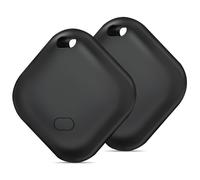 AXFEE 2 Pezzi Air Tracker Finder Tag, Compatibile con Apple Dov'è (solo iOS, NON per Android), Bluetooth Trova Oggetti per Chiavi/Bagagli/Valigie/Portafogli, Batteria Sostituibile -Nero