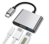AXFEE 3 in 1 Hub USB-C, Adattatore USB C Hdmi, 1 HDMI 4K@60Hz, 1 USB-C PD Rapida a 100 W, 1 Porta USB-A 3.0 SuperSpeed a 5 Gbps, per MacBook, Mac Mini, Surface Pro, XPS, Serie S e Note di Samsung