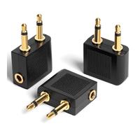 AXFEE Aereo Adattatore, 3 Pezzi Adattatore Cuffie Volo Placcati in Oro, per Cuffie Universale Adattatore Aereo per Cuffie 3,5mm, Adattatori per Presa per Cuffie Aereo, per Sistemi Multimediali