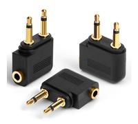 AXFEE Aereo Adattatore, 3 Pezzi Adattatore Cuffie Volo Placcati in Oro | per Cuffie Universale Adattatore Aereo per Cuffia 3,5mm, Adattatori per Presa per Cuffie Aereo, per Sistemi Multimediali
