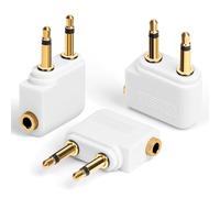AXFEE Aereo Adattatore, 3Pezzi Adattatore Cuffie Volo Placcati in Oro, per Cuffie Universale Adattatore Aereo per Cuffie 3,5mm, Adattatori per Presa per Cuffie Aereo, per Sistemi Multimediali, Bianco