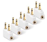 AXFEE Aereo Adattatore, 5 Pezzi Adattatore Cuffie Volo Placcati in Oro | per Cuffie Universale Adattatore Aereo per Cuffia 3,5mm, Adattatori per Presa per Cuffie Aereo, per Sistemi Multimediali