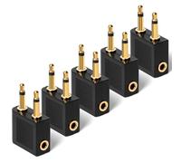 AXFEE Aereo Adattatore, 5 Pezzi Adattatore Cuffie Volo Placcati in Oro, per Cuffie Universale Adattatore Aereo per Cuffie 3,5mm, Adattatori per Presa per Cuffie Aereo, per Sistemi Multimediali