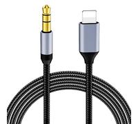AXFEE Cavo Aux per iPhone, HiFi Stereo Cable Audio Mini Jack in Nylon, Ausiliario per Cuffie, Adattatore Compatible con iPhone 14/13/12/11/XS/XR/8/7, Autoradio, Altoparlanti