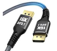 AXFEE Cavo DisplayPort, Display Port a HDMI16K@60Hz, 2M Nylon Intrecciato, DP Cavo 2.1 Compatibile con HDR10, FreeSync, G-Sync per PC Monitor Gaming Scheda Grafica