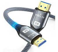 AXFEE Cavo HDMI 8K 1M, Velocità Ultra Elevata HDMI 2.1, 48Gbps 8K@60Hz, 4K@120Hz, Connettore HDMI Compatibile con Laptop, Cavo PS5 HDMI 2.1, LG TV, Roku TV, per Mac PS5 PS4 PS3 X-BOX QLED TV