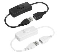 AXFEE Cavo USB con Interruttore on/off, 2 Pezzi Interruttore Torpedo a Linea di Estensione USB, Interruttore a Cavo, per Linea Piccoli Elettrodomestici, Lampade Scrivania -Nero+Bianco