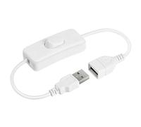 AXFEE Cavo USB con Interruttore on/off, Interruttore Torpedo a Linea di Estensione USB, Interruttore a Cavo, per Linea Piccoli Elettrodomestici, Lampade Scrivania, Lampade Comodino- Bianco