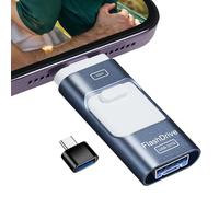 AXFEE Chiavetta USB 128GB per Phone, Pen Drive USB C Flash Drive, 4 in 1 Pennetta Backup con un Solo Clic, Memory Stick, Portatile Drive Memoria Stick, per iPhone, iPad, Android, Mac, PC, Laptop