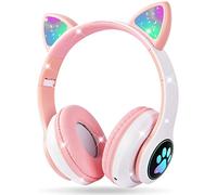 AXFEE Cuffie Bluetooth per Bambini, LED Cuffie Cablate/Wireless con Orecchio di Gatto, Pieghevole Audio Stereo HD Over-Ear Cuffie per Studiare/Viaggiare, 105dB Volume Limited, Bluetooth 5.0 Version