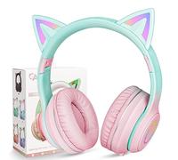 AXFEE Cuffie Bluetooth per Bambini, LED Cuffie Cablate/Wireless con Orecchio di Gatto, Pieghevole Audio Stereo HD Over-Ear Cuffie per Studiare/Viaggiare, 105dB Volume Limited, Bluetooth 5.0 Version