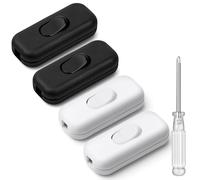 AXFEE Interruttore bipolare, 4 interruttori Legrand da 250 V di ricambio per interruttore in linea, accetta un filo rotondo o piatto con 1-3 conduttori per lampada, piccolo dispositivo o lampada