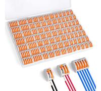 AXFEE Morsettiere Elettriche, 84 Pezzi-3 Porte 35 Pcs, 2 Porte 35 Pcs, 5 Porte 14 Pcs, Capicorda a per Cavi Combinabili Liberamente, PA/PC Ritardante di Fiamma