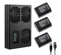 AXFEE NP-FZ100 Batteria Caricabatterie Kit, 3 X 2280mAh Batterie di Ricambio, LCD 3-Canali Caricabatterie, Compatible Con Sony A7C, FX3, FX30, A6600, A9, A9S, Alpha 9, A7iii, A7iv, A7RIV, A1, A9R