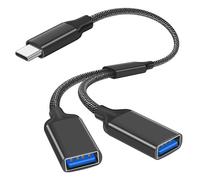 AXFEE Splitter Sdoppiatore USB Y, Cavo Splitter, Tipo C a USB2.0 Prolunga Cavo, per MacBook Pro, Google Pixel, Galaxy S9/Note 8 Nero