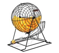 AXGCAA Macchina per l'estrazione manuale della lotteria, set di gioco con ruota per bingo in metallo con palline 0/100/200, macchina per lotteria a tamburo in metallo, per feste(Black,With 200 balls)