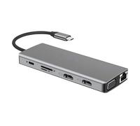 axGear USB Tipo C Dual HDMI VGA Adapter Card Reader USB 3.0 HUB Specchio dello schermo