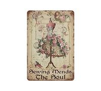AXHNG Poster vintage floreale creativo cucito guarire anima sartoria negozio poster metallo alluminio latta 20,3 x 30,5 cm decorazione da parete