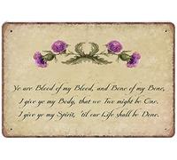 AXHNG Poster vintage scozzese con scritta "You are Blood of My Blood and Bone of My Bone Scotland" in metallo e alluminio, decorazione da parete, 20,3 x 15,2 cm