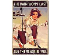 AXHNG Poster vintage The Pain Won't Last But The Memori Will, in metallo e alluminio, decorazione da parete, 20,3 x 15,2 cm