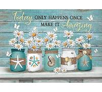 AXHNG Poster vintage Today Only Happens Once Make It Amazing Cofe, in metallo e alluminio, 20 x 15 cm, decorazione da parete