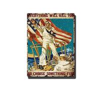 AXHNG Poster vintage US Navy Husband Everything Will Kill You So Choose Something Gym in metallo alluminio 20,3 x 15,2 cm decorazione da parete
