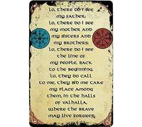 AXHNG Poster vintage Viking Prayer Thirteenth Warrior Lo There Do I See My Father Cafe in metallo alluminio latta targa 20,3 x 30,5 cm decorazione da parete