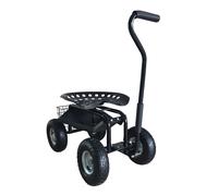 AXI AG22 Sgabello da giardino su ruote per il giardino in nero | Sgabello da giardino / Sgabello per inginocchiarsi in metallo con carico massimo di 150 kg | Sgabello con spazio di stoccaggio