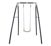 AXI Altalena singola in metallo, Bianca e Grigia | Altalena da Giardino, per bambini con seggiolini in plastica | Altalena Bimbi, Altalena Parco Giochi, Altalena da Esterno - 210x140x217 cm, max 50kg