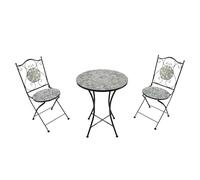 AXI Amélie Set Bistrot da Balcone, 2 Sedie 1 Tavolo, Set Bistrò Veranda Mosaico Beige Sabbia - Set Bistro da Giardino, Tavolo Bistro a Mosaico per Giardino/Balcone/Terrazza.