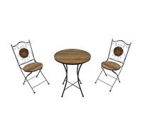 AXI Amélie Set Bistrot da Balcone, 2 Sedie 1 Tavolo, Set Bistrò Veranda Mosaico Stile fienile in legno - Set Bistro da Giardino, Tavolo Bistro a Mosaico per Giardino/Balcone/Terrazza.