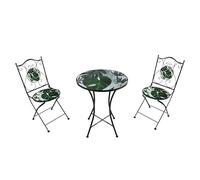 AXI Amélie Set Bistrot da Balcone, 2 Sedie 1 Tavolo, Set Bistrò Veranda Mosaico Verde Tropicale - Set Bistro da Giardino, Tavolo Bistro a Mosaico per Giardino/Balcone/Terrazza.