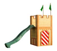 AXI Arthur Casa Bambini con pavimento e scivolo verde | Casetta da gioco per giardino / all'aperto in marrone e verde in legno FSC | Castello per bambini