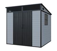 AXI Axel Capanno da Giardino in Plastica, Grigio | Casetta da giardino / Armadio / Ripostiglio per Esterno, Terrazza o Vialetto | 215 x 206 x 204 cm - Superficie: 4,4 m²