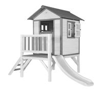 AXI Beach Lodge XL Casetta bianca con scivolo bianco | Casa per bambini su palafitte con veranda in legno FSC | Parco giochi per il giardino