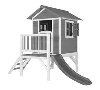 AXI Beach Lodge XL Casetta per giochi grigia con scivolo grigio | Casa per bambini su palafitte con veranda in legno FSC | Piccole attrezzature da gioco per il giardino