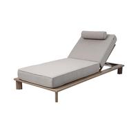 AXI Blake Sdraio da Giardino con cuscino effetto legno/beige | Lettino prendisole regolabile in 6 posizioni | Sedia sdraio Struttura in alluminio verniciato a polvere - Cuscino in olefina - 210x95cm